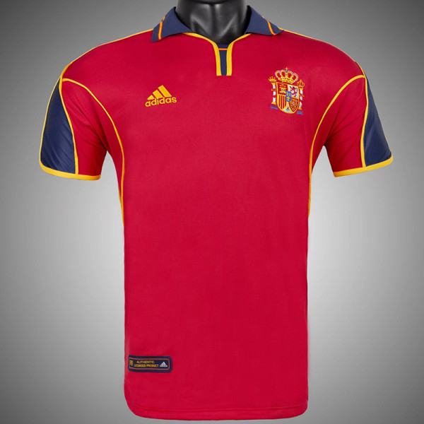2000 Spain Home Retro Soccer Jersey(No number不带号）