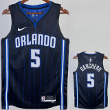 22/23 Magic BANCHERO #5 Black Top Quality Hot Pressing NBA Jersey（黑色条纹）