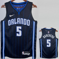 22/23 Magic BANCHERO #5 Black Top Quality Hot Pressing NBA Jersey（黑色条纹）