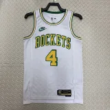 22/23 ROCKETS GREEN #4 White Top Quality Hot Pressing NBA Jersey (Retro Logo)