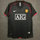 2007/2008 Man Utd Away Black Retro Soccer Jersey