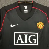 2007/2008 Man Utd Away Black Retro Soccer Jersey