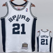 1993/1994 SA Spurs DUNCAN #21 White Retro Top Quality Hot Pressing NBA Jersey