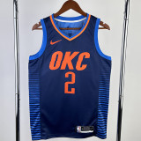 23/24 OKC Thunder GILGEOUS-ALEXANDER #2 Blue City Edition Top Quality Hot Pressing NBA Jersey (蓝色条纹 )