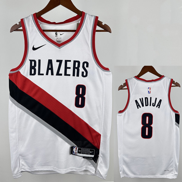 22/23 Trail Blazers AFIDIA #8 White City Edition Top Quality Hot Pressing NBA Jersey