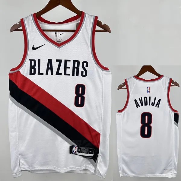 22/23 Trail Blazers AFIDIA #8 White City Edition Top Quality Hot Pressing NBA Jersey