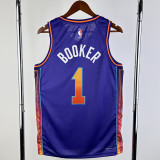 23/24 SUNS BOOKER #1 Purple City Edition Top Quality Hot Pressing NBA Jersey