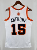 06/07 Nuggets Anthony #15White ABA Retro Night Top Quality Hot Pressing NBA Jersey