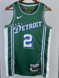 22/23 Pistons CUNNINGHAM #2 Green City Edition Top Quality Hot Pressing NBA Jersey