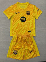 24/25 BAR Yellow Goalkeepe Kids Soccer Jersey