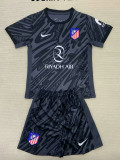 24/25  ATM Black Goalkeeper Kids Soccer Jersey(左袖带白广告）