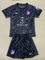 24/25  ATM Black Goalkeeper Kids Soccer Jersey(左袖带白广告）