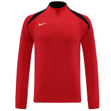 24/25 NK Red Half Zipper Sportswear # 812红色(半拉链)