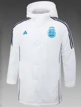 24/25 Argentina White Hooded Cotton Coat(蓝标)连帽棉衣