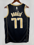 23/24 Dallas Mavericks DONCIC #77 Black Honor Edition Top Quality Hot Pressing NBA Jersey(V领)荣耀版