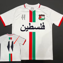 24/25 Palestine White Arabic Special Edition Fans Soccer Jersey(背后广告）