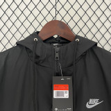 2024 New NK Black Windbreaker(后背带字、连帽）