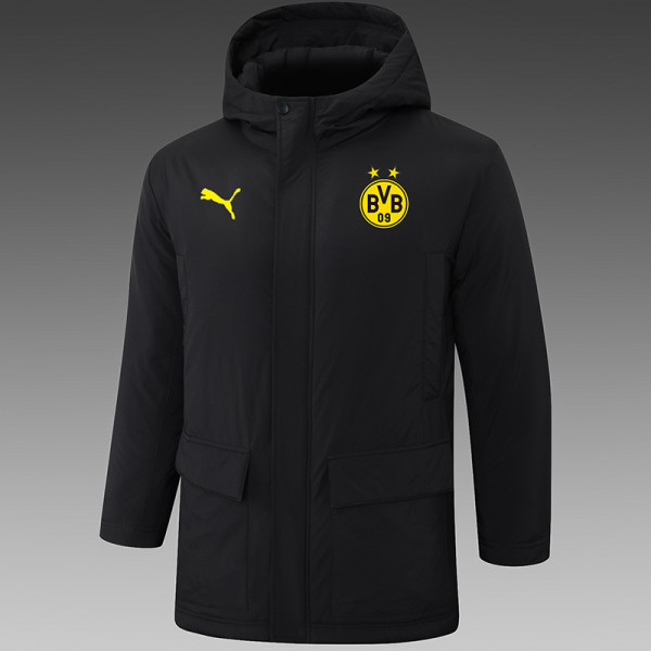 24/25 Dortmund Black Hooded Cotton Coat G250