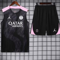 24/25 PSG Black Flash Tank top and shorts suitblack(粉肩)