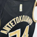 23/24 LAKERS LETTER BROTHER #34 Black Honor EditionTop Quality Hot Pressing NBA Jersey