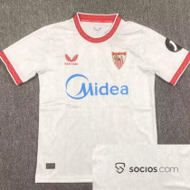 24/25 Sevilla Home New Fans Soccer Jersey(胸前广告）