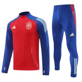 24/25 Spain  Red  Kids Half Pull Tracksuit (半拉链、童装)