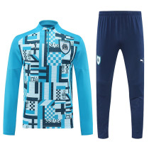24/25 Marseille Sky Blue Printing Half Pull Tracksuit  (半拉链)
