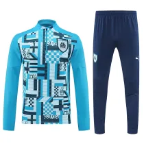 24/25 Marseille Sky Blue Printing Half Pull Tracksuit  (半拉链)