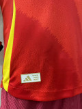 2024 Spain Home  Long Sleeve Player Version Soccer Jersey(长袖)