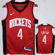 22/23 ROCKETS GREEN #4 Red Away Top Quality Hot Pressing NBA Jersey