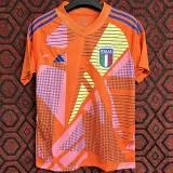 2024 Italy Orange Goalkeeper Fans Soccer Jersey