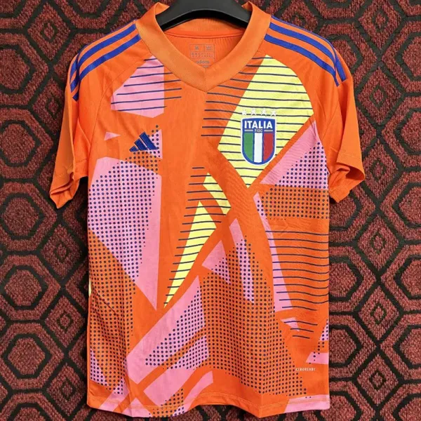 2024 Italy Orange Goalkeeper Fans Soccer Jersey