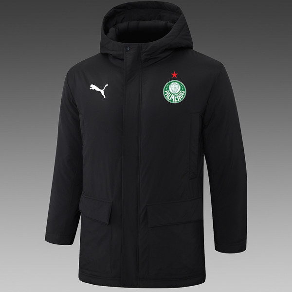 24/25  Palmeiras Black Hooded Cotton Coat G236