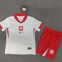 24/25 Poland  Home Kids Soccer Jersey