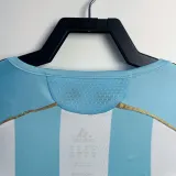 2006 Argentina Home Long Sleeve Retro Soccer Jersey