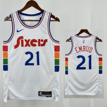 24/25 76ERS EMBIID  # 21 City Edition Top Quality Hot Pressing Retro NBA Jersey