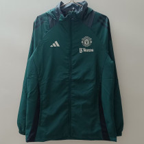 2025  Man Utd Green Hooded Windbreaker连帽