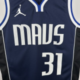 22/23 Dallas Mavericks THOMPSON #31 Royal Blue Flying Man Top Quality Hot Pressing  NBA Jersey飞人版（V领）