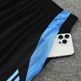 24/25  Argentina Black Training Short Suit(黑色蓝肩）