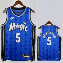 23/24 Magic BAANCHERO #5 Dark Blue Top Quality Hot Pressing NBA Jersey (Retro Logo)(V领)