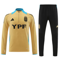 24/25 Argentina Mud Yellow  Half Pull Tracksuit (半拉链、泥黄色）