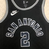 22/23 SA Spurs LEONARD #2 Black Top Quality Hot Pressing NBA Jersey (Retro Logo)