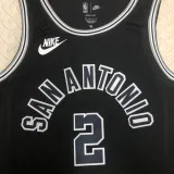 22/23 SA Spurs LEONARD #2 Black Top Quality Hot Pressing NBA Jersey (Retro Logo)