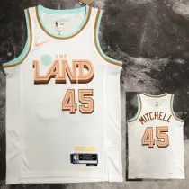 22/23 Cleveland Cavaliers MITCHELL #45 White City Edition Top Quality Hot Pressing NBA Jersey