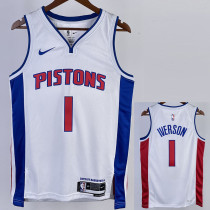 22/23 Pistons IVERSON #1 White Top Quality Hot Pressing NBA Jersey
