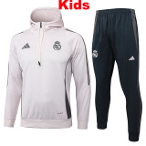 24/25 RMA Light Pink Kids Hooded  Tracksuit #E963加绒童装