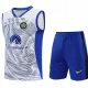 24/25 INT White # blue stripes Tank top and shorts suit