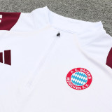 24/25  Bayern White  Player version Half Pull Tracksuit  (球员版、半拉链)