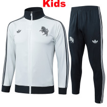 24/25 JUV Light Grey Retro Edition Kids Jacket Tracksuit #E958