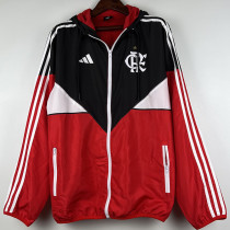 2024 Flamengo Red & Black  one sided hooded  Windbreaker （单面带帽风衣）